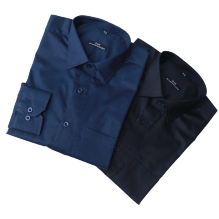 N&N Taffeta Chx Full Sleeve Shirt-Navy Blue & Black