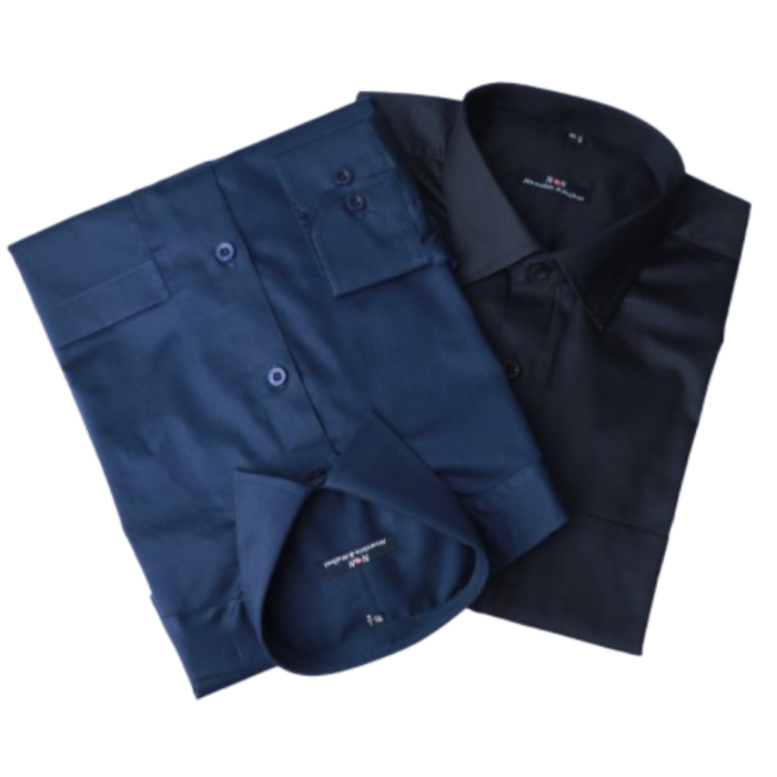 N&N Taffeta Chx Full Sleeve Shirt-Navy Blue & Black