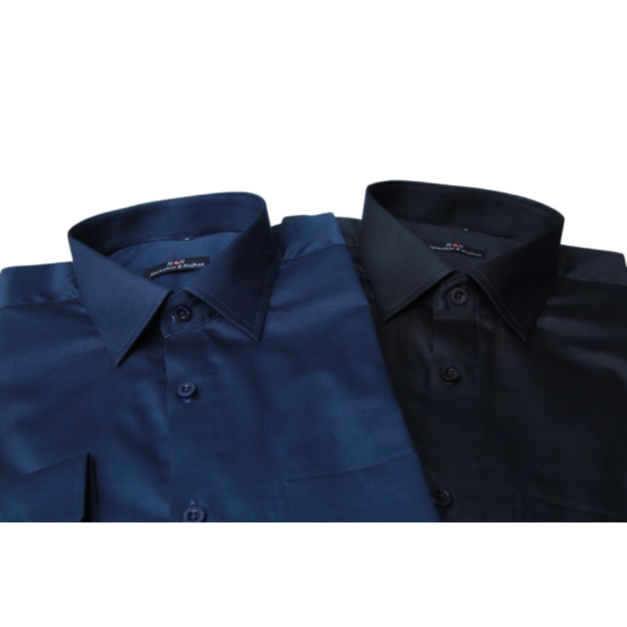 N&N Taffeta Chx Full Sleeve Shirt-Navy Blue & Black