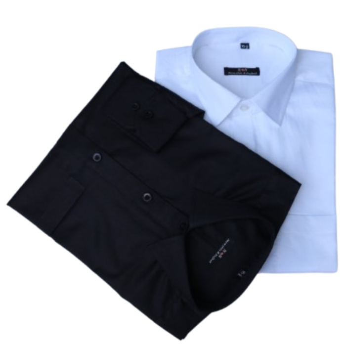 N&N Taffeta Chx Full Sleeve Shirt-Black & White