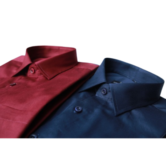 N&N Taffeta Chx Full Sleeve Shirt-Merun & Navy Blue